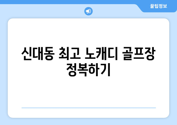 신대동 최고 노캐디 골프장 정복하기