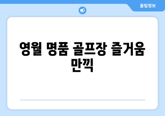 영월 명품 골프장 즐거움 만끽