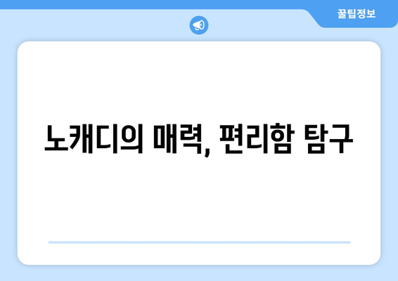 노캐디의 매력, 편리함 탐구