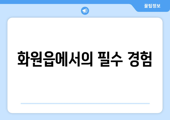 화원읍에서의 필수 경험