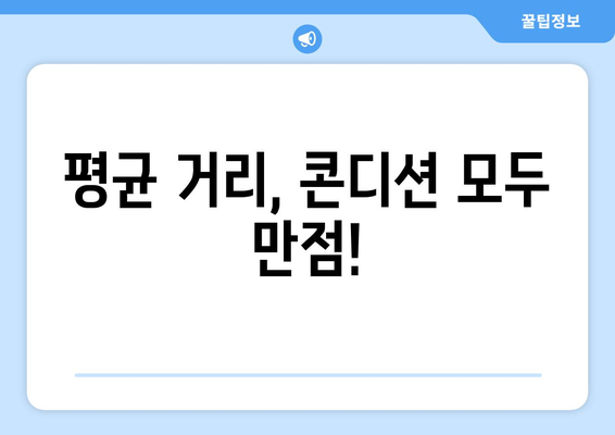 평균 거리, 콘디션 모두 만점!