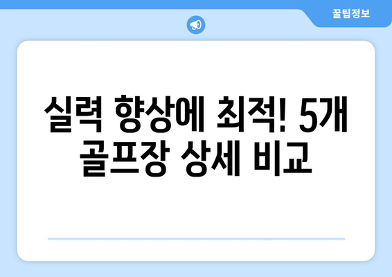 실력 향상에 최적! 5개 골프장 상세 비교