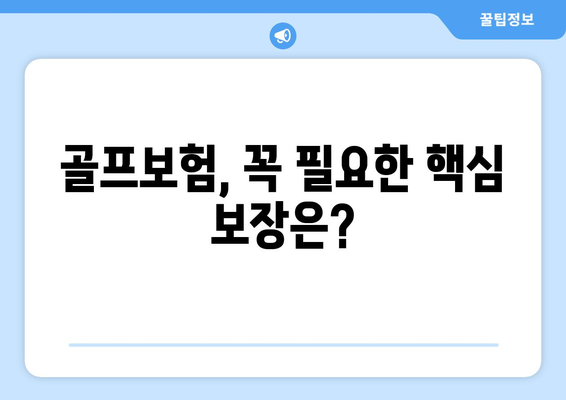 골프보험, 꼭 필요한 핵심 보장은?