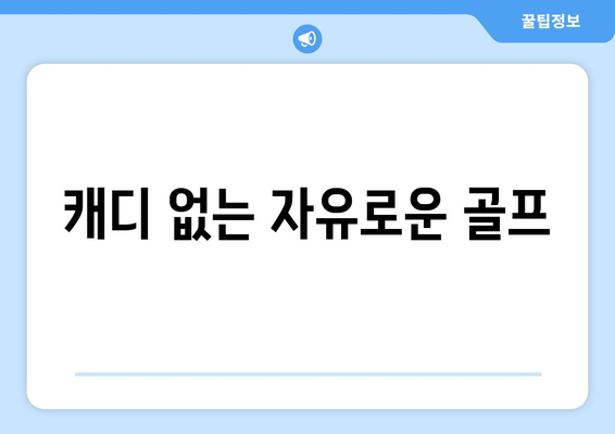 캐디 없는 자유로운 골프