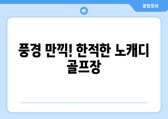 풍경 만끽! 한적한 노캐디 골프장