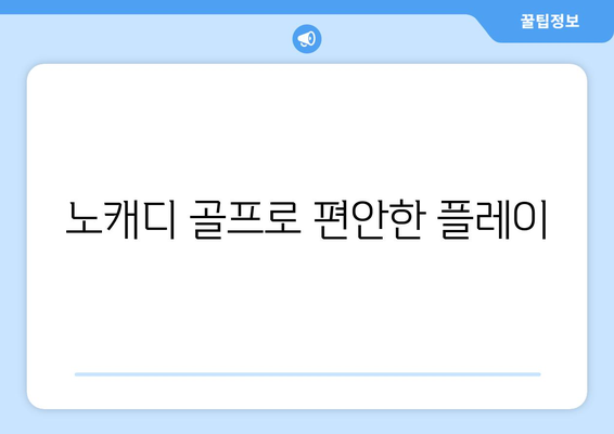 노캐디 골프로 편안한 플레이