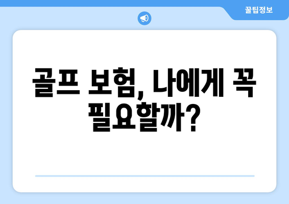 골프 보험, 나에게 꼭 필요할까?