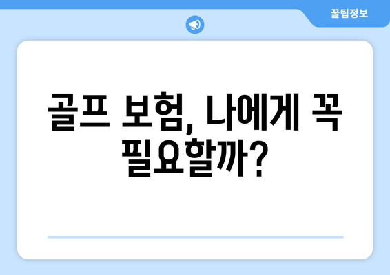 골프 보험, 나에게 꼭 필요할까?