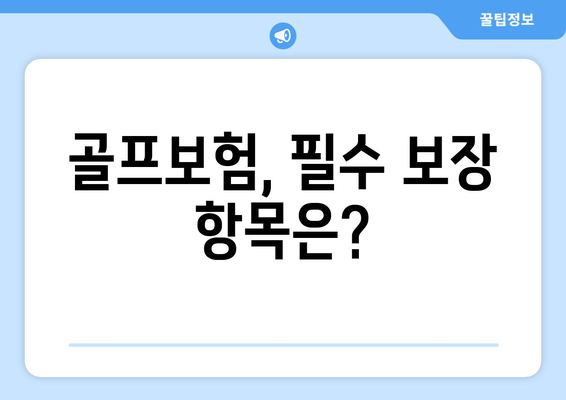 골프보험, 필수 보장 항목은?