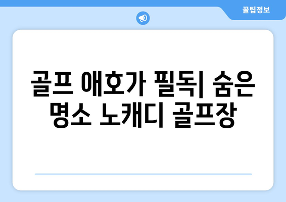 골프 애호가 필독| 숨은 명소 노캐디 골프장