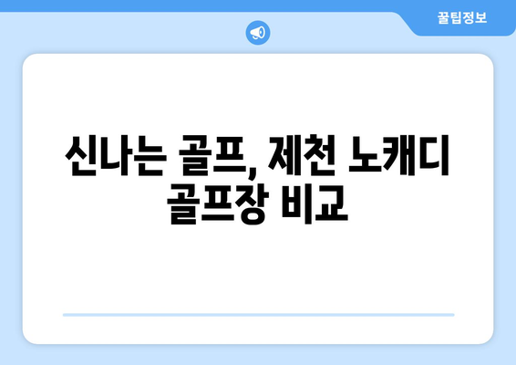 신나는 골프, 제천 노캐디 골프장 비교