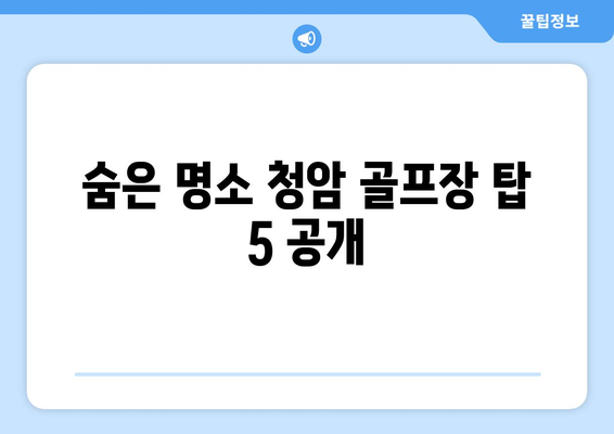 숨은 명소 청암 골프장 탑 5 공개