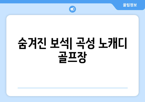 숨겨진 보석| 곡성 노캐디 골프장