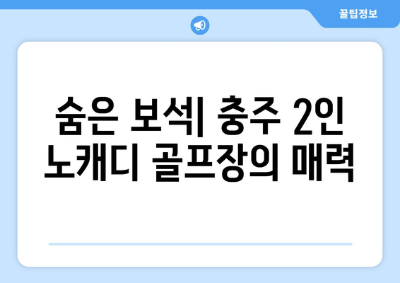 숨은 보석| 충주 2인 노캐디 골프장의 매력