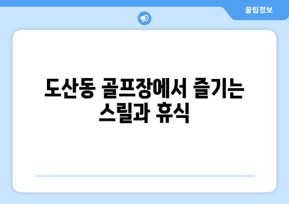 도산동 골프장에서 즐기는 스릴과 휴식