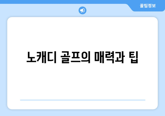 노캐디 골프의 매력과 팁