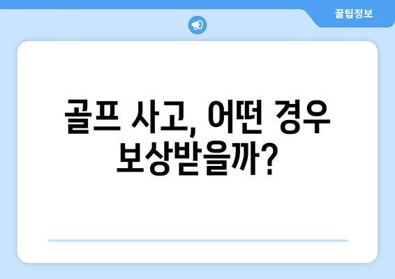 골프 사고, 어떤 경우 보상받을까?