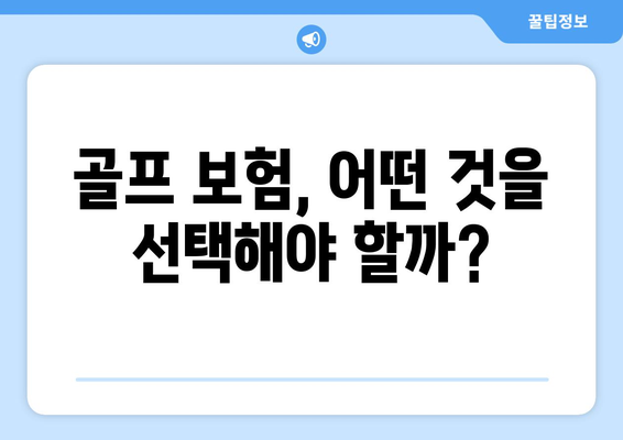 골프 보험, 어떤 것을 선택해야 할까?