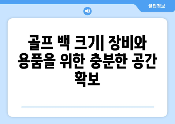 골프 백 선택 가이드| 나에게 딱 맞는 골프 백 찾기 | 종류, 옵션, 고려 사항