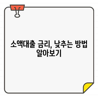 소액대출 금리, 어떤 요인이 영향을 미칠까요? | 금리 비교, 대출 조건 확인, 신용등급