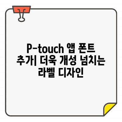 P-touch Design&Print 2 앱에 폰트 추가하는 방법| 나만의 라벨 디자인 완성하기 | 폰트 추가, 라벨 디자인, P-touch 앱