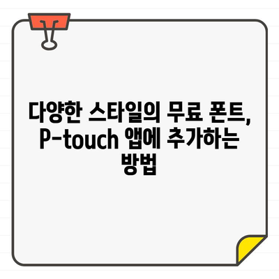 P-touch Design&Print 2 앱 무료 폰트 추가| 더욱 다채로운 디자인 완성하기 | 폰트 추가, 디자인 팁, 무료 폰트