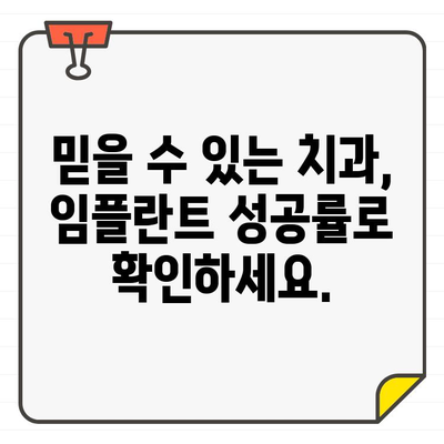 임플란트 성공률로 알아보는 치과 품질 평가| 믿을 수 있는 치과 선택 가이드 | 임플란트, 치과 선택, 성공률, 품질 평가