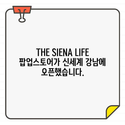 신세계 강남 팝업스토어에서 만나보세요! THE SIENA LIFE 골프웨어 컬렉션 오픈 | 신세계백화점, 팝업스토어, 골프웨어, 이탈리아 감성