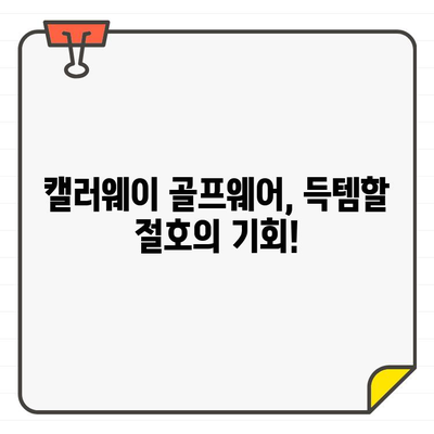 캘러웨이 골프웨어 40% 세일! 지금 바로 득템하세요 | 골프웨어, 할인, 세일, 캘러웨이