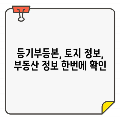 토지대장 무료 열람 & 인터넷 발급| 부동산 정보, 이제 손쉽게 확인하세요! | 토지 정보,  등기부등본, 부동산 정보 조회