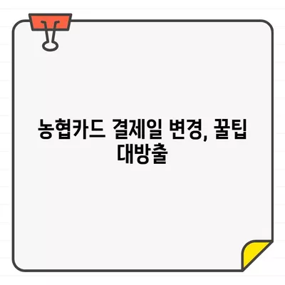 농협카드 결제일 변경, 14일로 바꾸는 이유와 방법 | 꿀팁, 카드사별 안내, 결제일 변경 신청