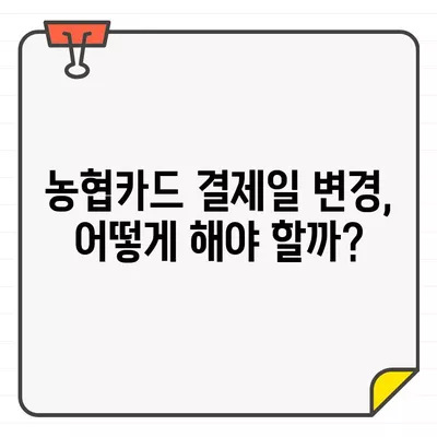 농협카드 결제일별 이용기간 14일 변경| 이유와 방법 알아보기 | 농협카드, 결제일 변경, 이용기간