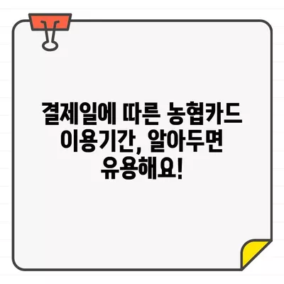 농협카드 결제일별 이용기간 완벽 정리 | 농협카드, 결제일, 이용기간, 카드 사용 팁