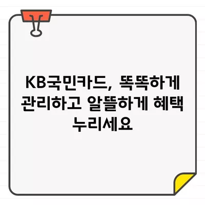 KB국민카드 이용 기간 & 결제일 확인| 나에게 딱 맞는 재무 계획 세우기 | 카드 관리, 소비 분석, 재테크 팁