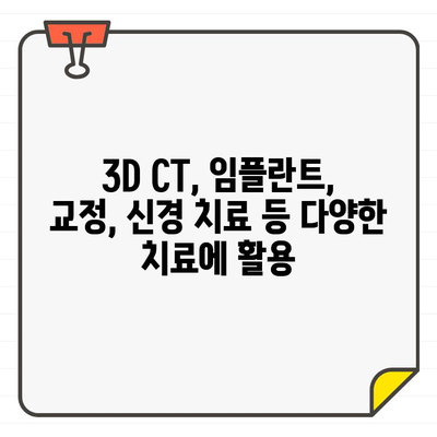 치과용 3차원 CT 촬영의 모든 것| 상세 기법 & 활용 가이드 | 3D CT, 치과 진단, 치료 계획