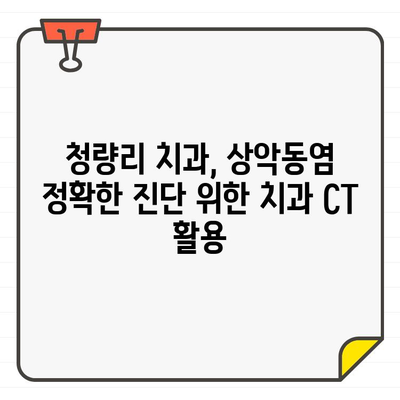 청량리 치과의 치과 CT 활용, 상악동염 해결의 지름길 | 상악동염, CT 검사, 청량리 치과