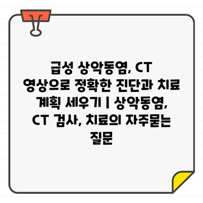 급성 상악동염, CT 영상으로 정확한 진단과 치료 계획 세우기 | 상악동염, CT 검사, 치료