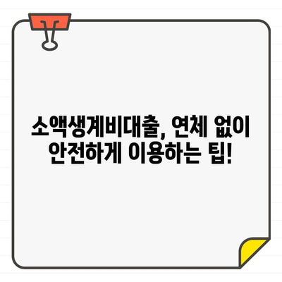 소액생계비대출 신청 후 연체, 금리는 얼마일까요? | 연체 금리 확인 방법, 대출 상환 팁