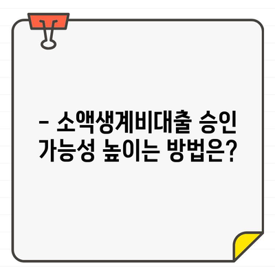 소액생계비대출 부결, 왜? 주요 사유와 금리 비교 | 대출 부결, 금리, 승인 가능성