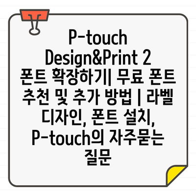 P-touch Design&Print 2 폰트 확장하기| 무료 폰트 추천 및 추가 방법 | 라벨 디자인, 폰트 설치, P-touch