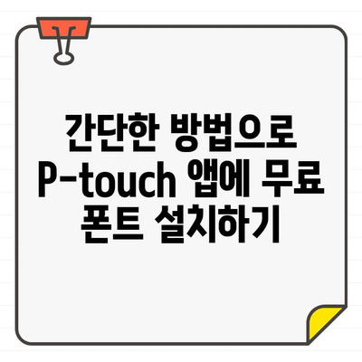 P-touch Design&Print 2 앱에서 무료 폰트 추가하는 방법| 간편하게 나만의 디자인 완성하기 | P-touch, 폰트 추가, 디자인 팁, 무료 폰트