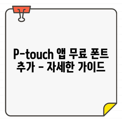 P-touch Design&Print 2 앱 무료 폰트 추가 완벽 가이드 | 무료 폰트, 폰트 추가 방법, 디자인 팁