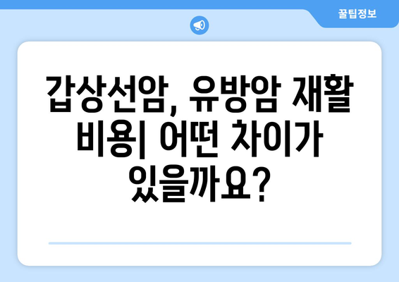 암 재활, 얼마나 들까요? | 갑상선암, 유방암, 항암 치료 후 비용 비교 가이드