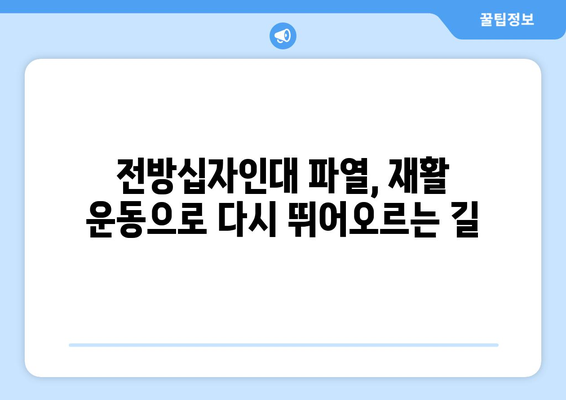 전방십자인대 파열, 재활 운동으로 다시 뛰어오르기 | 단계별 운동 가이드, 전문가 조언