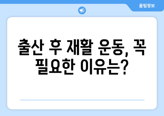 출산 후 재활 운동, 보험 지원 가능한 센터 찾기| 꼭 알아야 할 정보 | 출산 후 운동, 재활, 보험, 센터, 정보