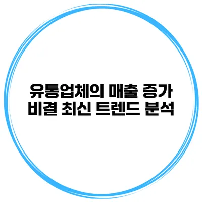 유통업체의 매출 증가 비결 최신 트렌드 분석